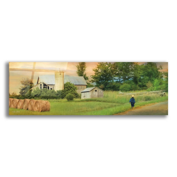 Acrylic Glass Wall Art 'Amish Barefoot Farmer' by Lori Deiter