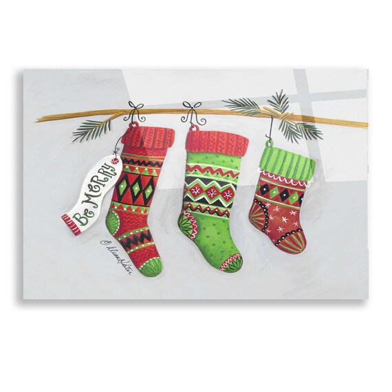 Acrylic Glass Wall Art 'be Merry Stockings' by Diane - Etsy