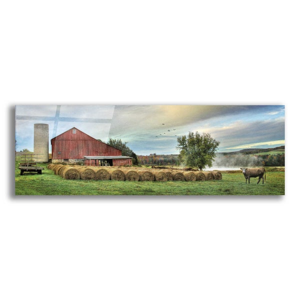 Acrylic Glass Wall Art 'Hay Harvest' by Lori Deiter