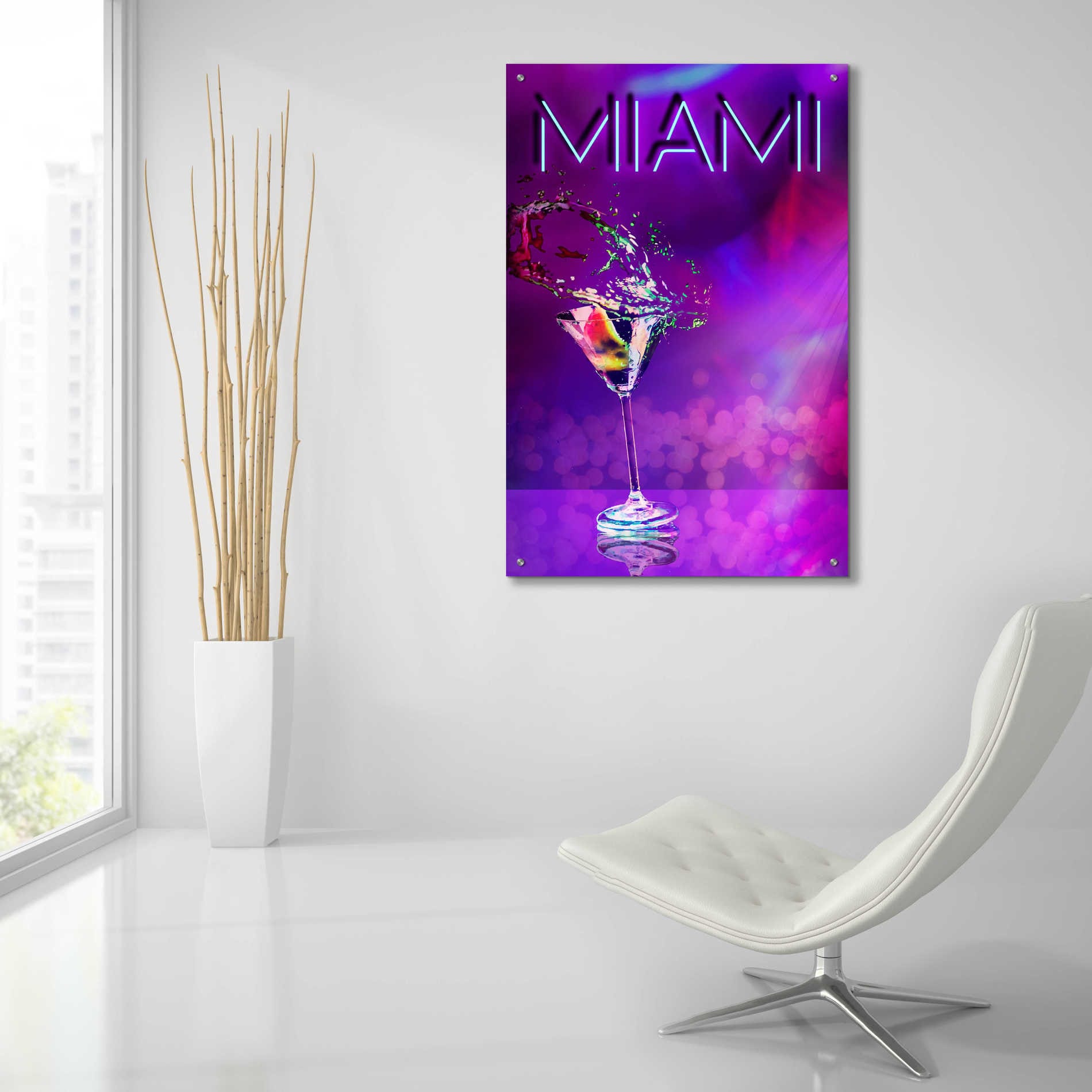 Acrylic Glass Wall Art 'miami Party Night' by Andrea Etsy