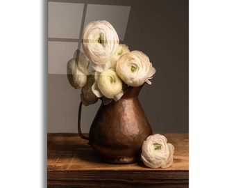 Acrylic Glass Wall Art 'Pitcher Perfect Petals' by Leah McLean