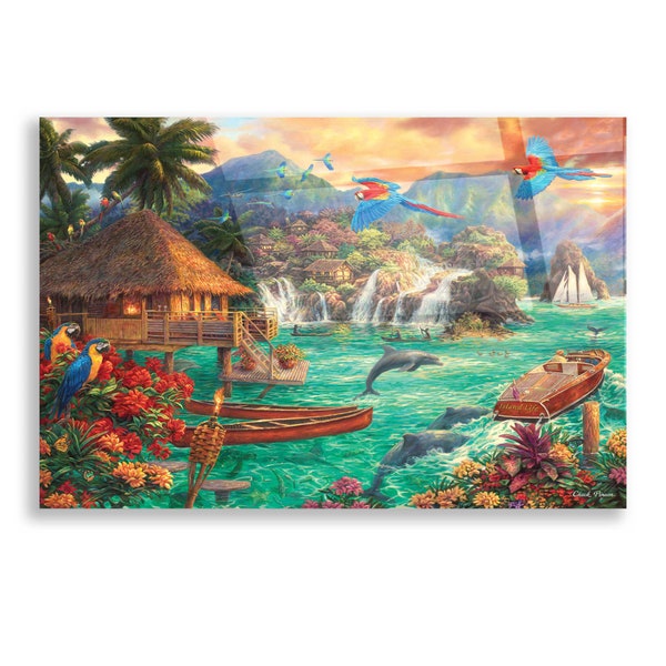 Acrylic Glass Wall Art 'Island Life' by Chuck Pinson