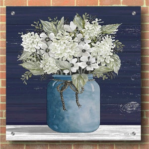 Acrylic Glass Wall Art 'white Flowers I' by Cindy Jacobs - Etsy