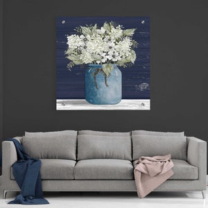 Acrylic Glass Wall Art 'white Flowers I' by Cindy Jacobs - Etsy