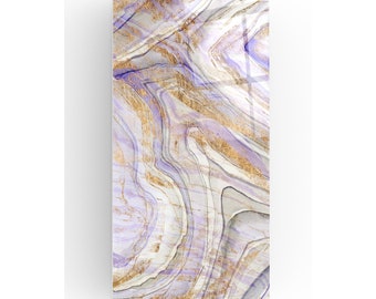 Acrylic Glass Wall Art 'Amethyst and Gold I' by Studio W