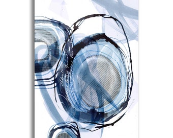 Acrylic Glass Wall Art 'Story Of Escape Blue' by Andrea Haase