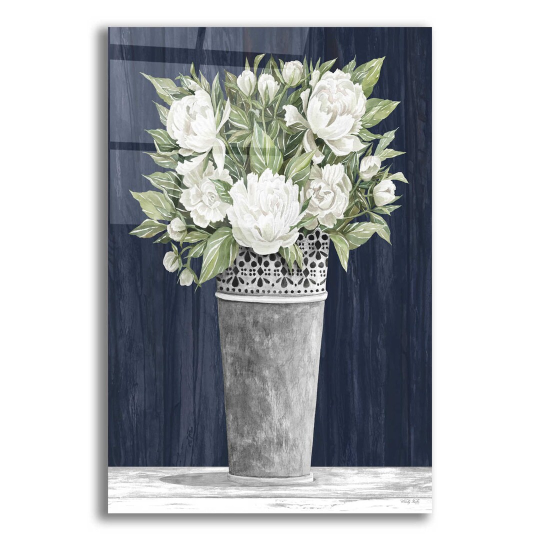 Acrylic Glass Wall Art 'punched Tin White Floral' by Cindy Jacobs - Etsy