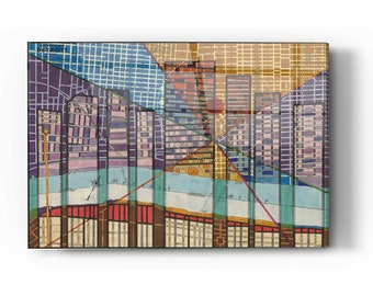 Acrylic Glass Wall Art 'Modern Map of Detroit' by Nikki Galapon