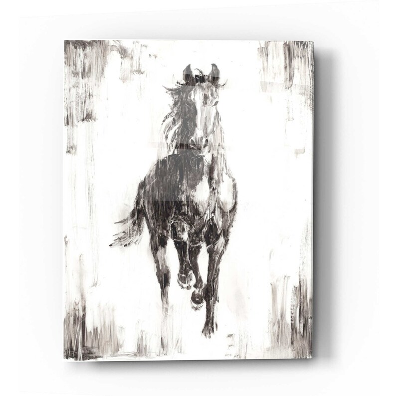 Acrylic Glass Wall Art 'rustic Black Stallion I' by Etsy