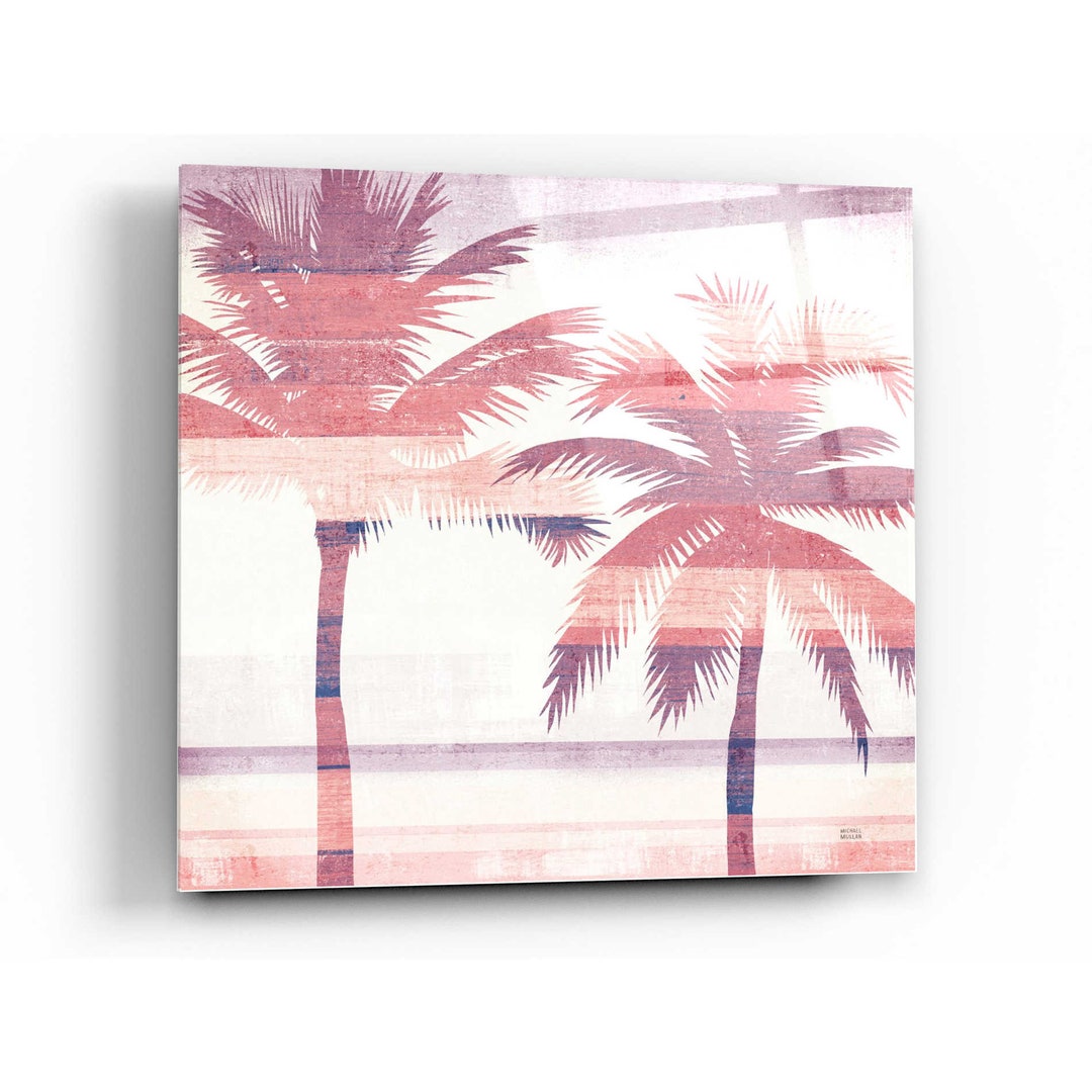 Acrylic Glass Wall Art 'beachscape Palms III Pink - Etsy