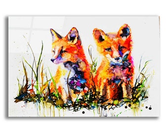 Acrylic Glass Wall Art 'The Redhead Twins' by Leslie Franklin