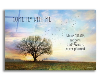 Acrylic Glass Wall Art 'Come Fly with Me' by Lori Deiter