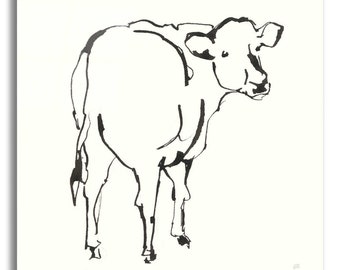 Acrylic Glass Wall Art 'Line Cow' by Chris Paschke