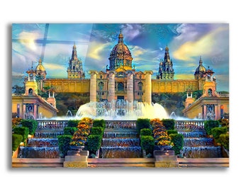 Acrylic Glass Wall Art 'Barcelona Spain Montjuic' by Pedro Gavidia