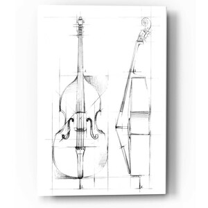 Acrylic Glass Wall Art "Bass Sketch" by Ethan Harper