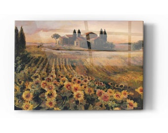 Acrylic Glass Wall Art 'Sunflowers in Italy' by Marilyn Hageman