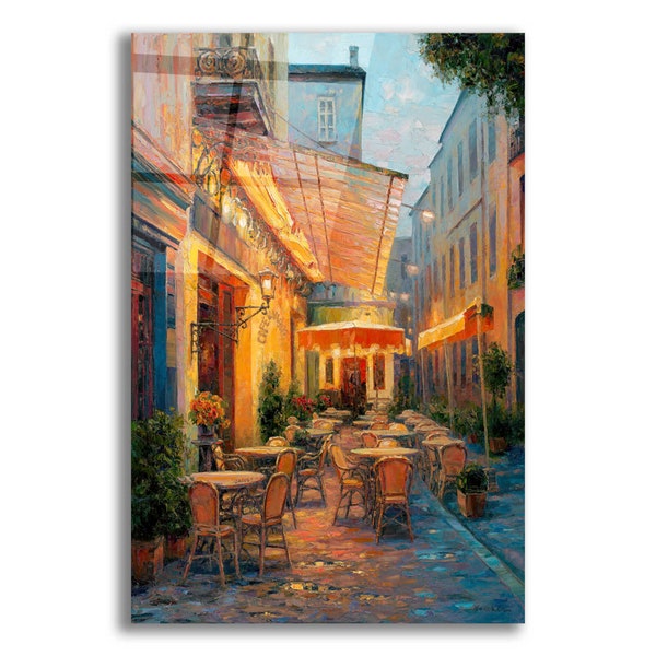 Acrylic Glass Wall Art 'Café Van Gogh 2008 Arles France' by Haixia Liu