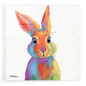 Acrylic Glass Wall Art 'Cheery Bunny' by Britt Hallowell