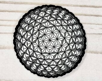 2.5in woven patch spaceship earth geodome
