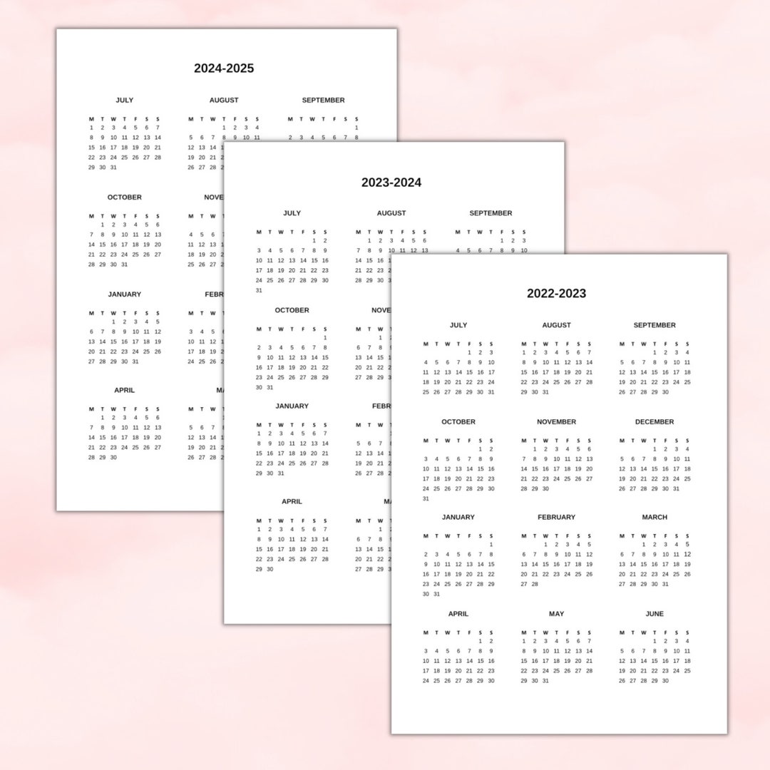 Schoolkalender 20222023 20232024 20242025 Excel en PDF Etsy Nederland