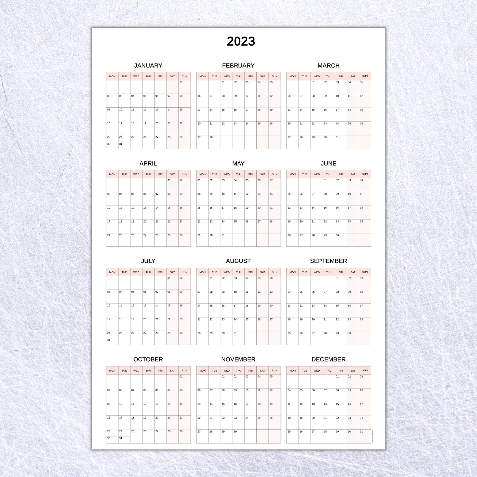 Poster Size Calendar