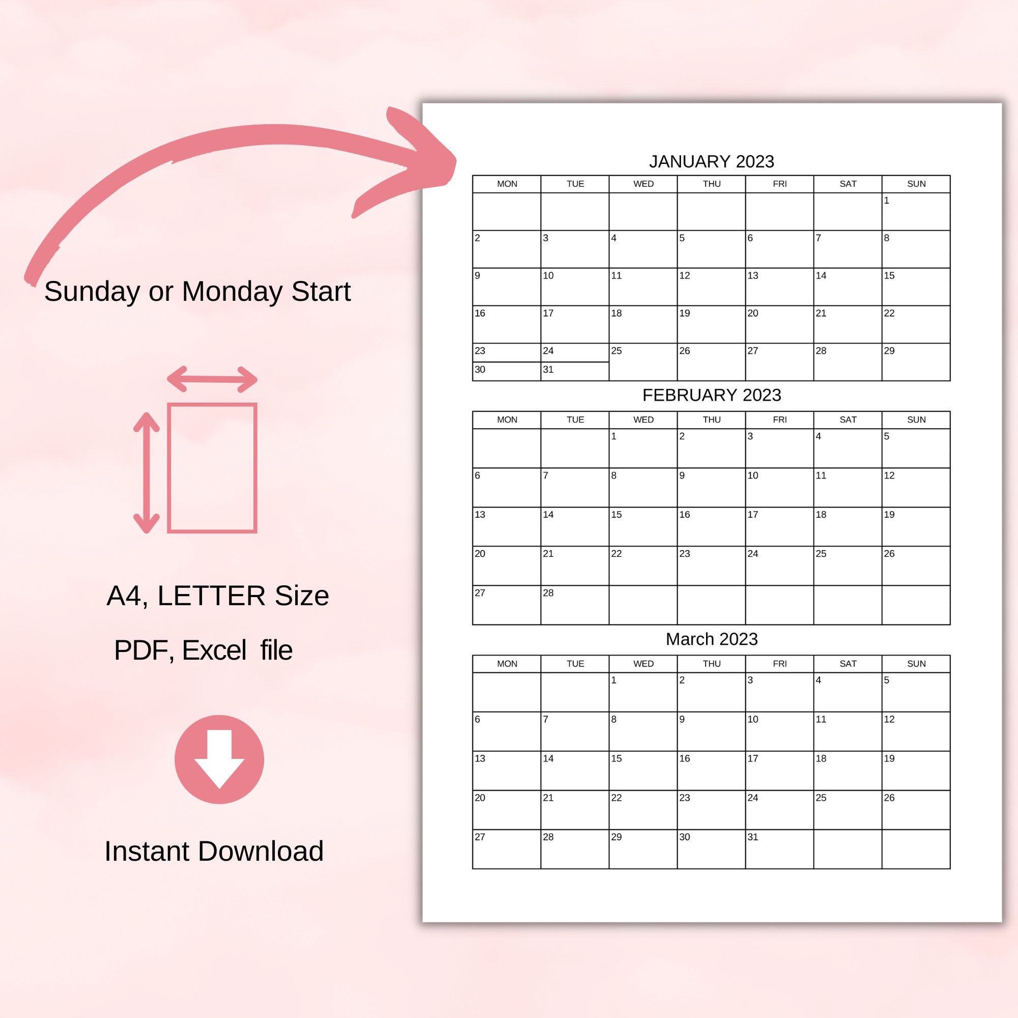Quarterly Calendar Template Excel