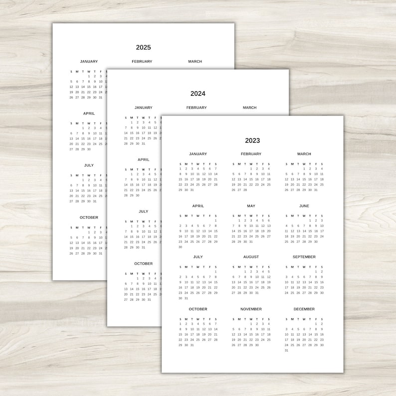 Jaarkalender 2023 2024 2025 PDF Excel template kalender Etsy België