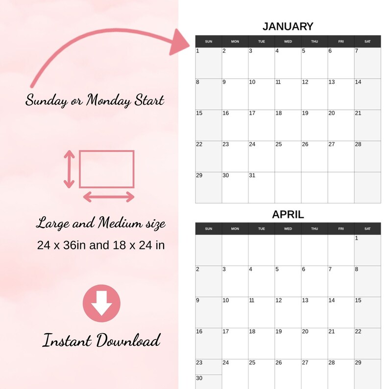 Halbjahreskalender 2023 Kalender 6 Monate pro Seite Kalender - Etsy.de