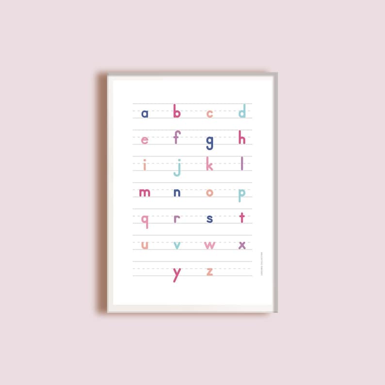 Lowercase Alphabet Poster Printable, Lowercase Letters, A4, Letter ...
