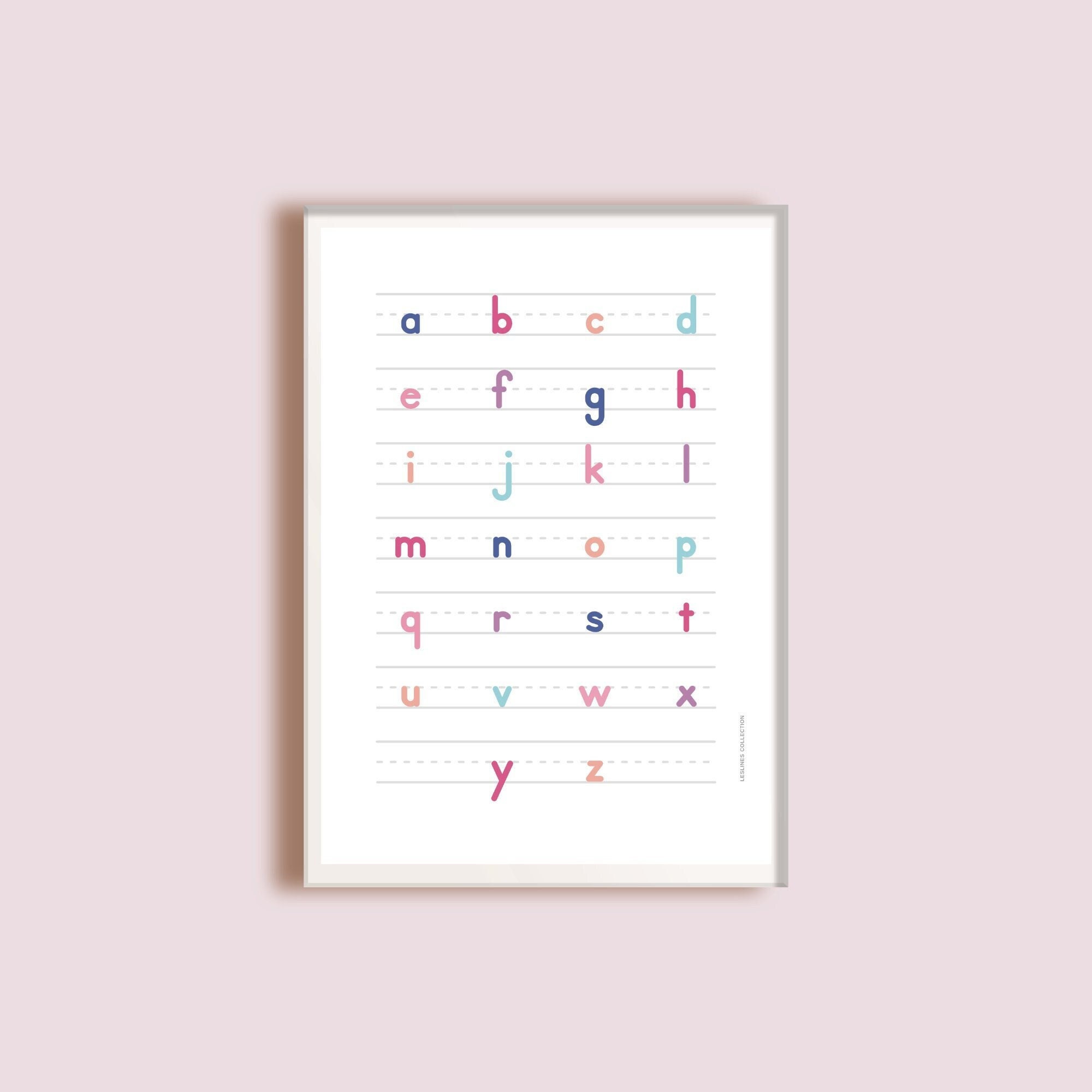 Lowercase Alphabet Poster Printable, Lowercase Letters, A4, Letter ...