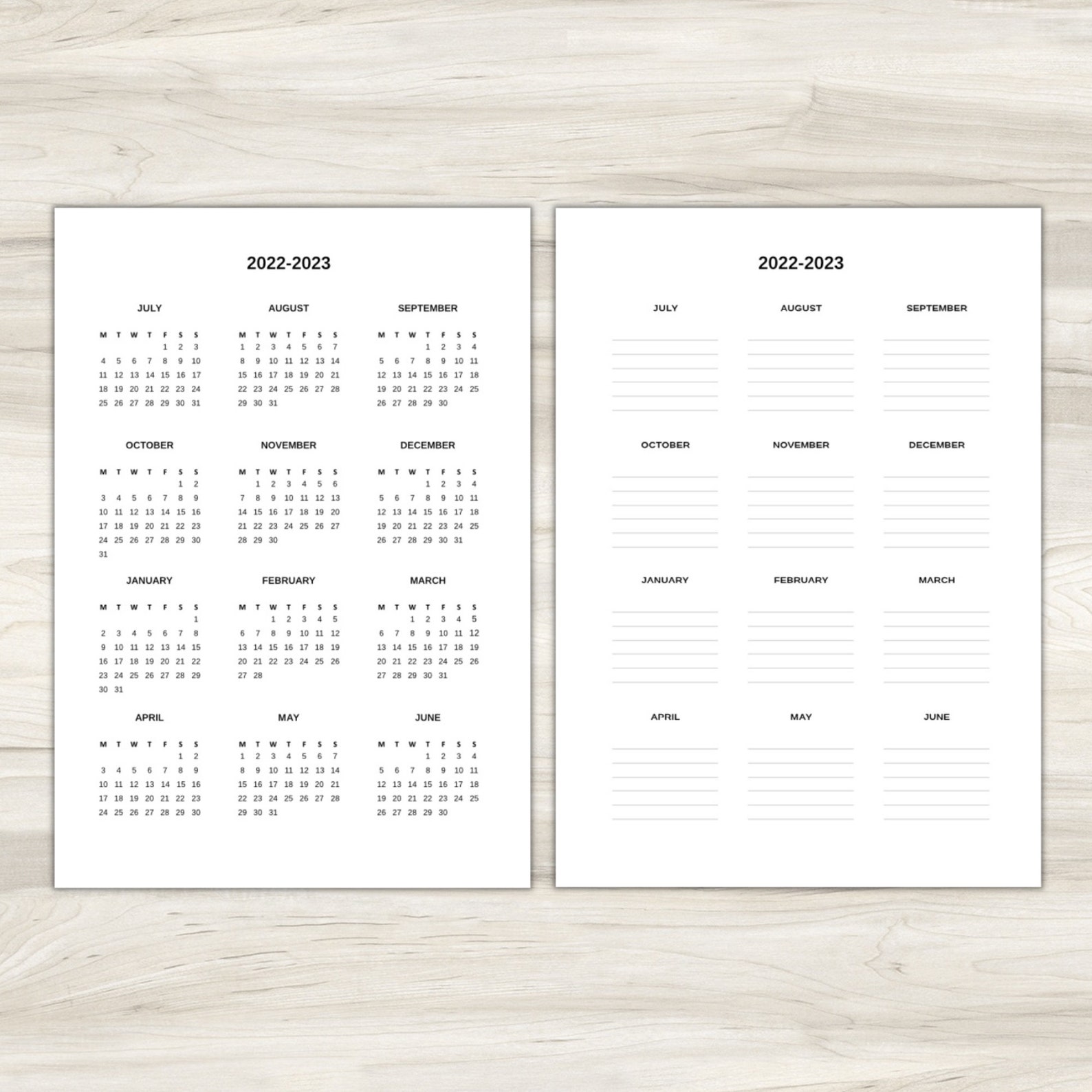 Schoolkalender 20222023 20232024 20242025 Excel en PDF Etsy Nederland