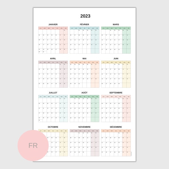 Jaarkalender 2023 PDF om te kalender 2023 - Etsy Nederland