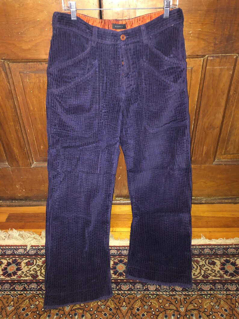purple corduroy flare pants