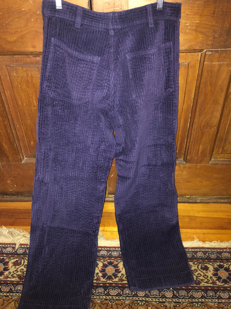 Vintage Purple Corduroy Pants With Plaid Detailing | Etsy