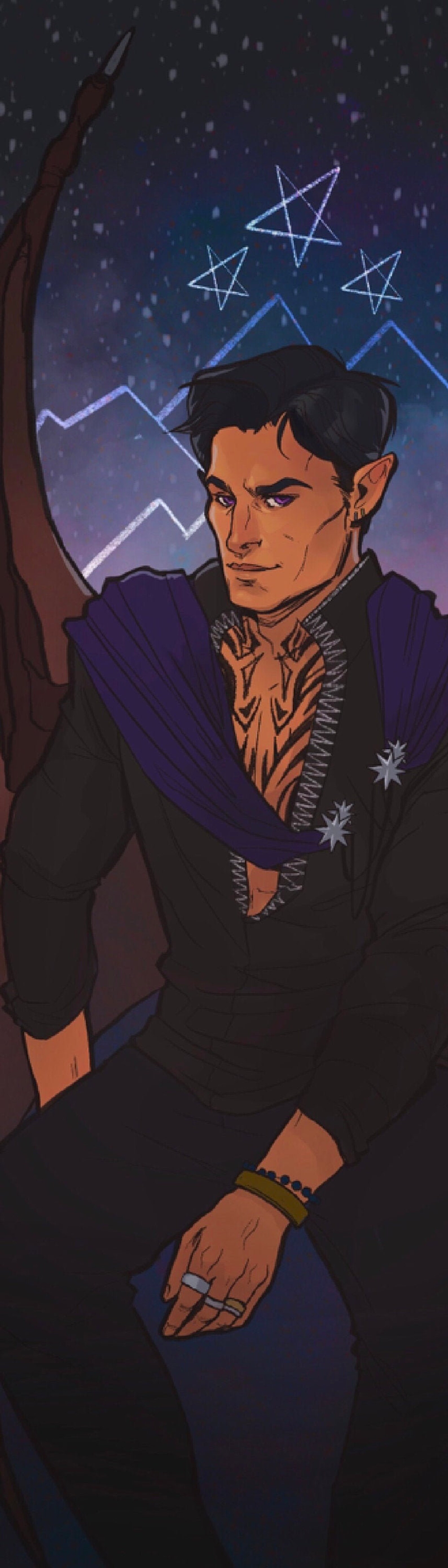 ACOTAR 3 pack Rhysand Cassian & Azriel Bookmark FanArt | Etsy