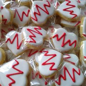 Mini Heartbeat Cookies, Nurse Theme, Doctor Theme, Hospital