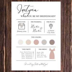 Bewerkbare kaart voor voorstel voor vrijgezellenfeest, sjabloon voor vrijgezellenfeest, met huwelijksinformatie, direct downloaden, afdrukbaar, bewerken met canvas