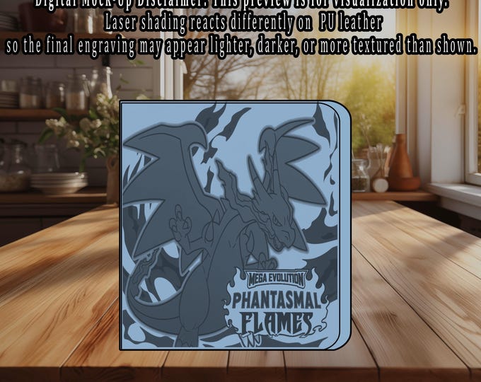 Phantasmal Flames Pokemon TCG Ringless Custom Engraved Binder | Choose Standard or Top Loader