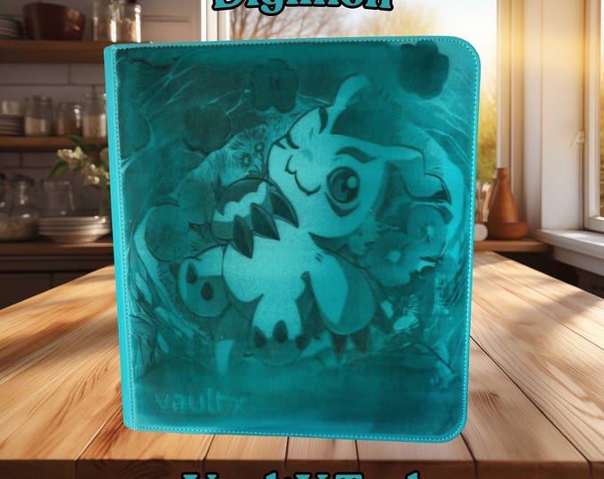 Digimon | TCG Ringless Custom Engraved Binder | Choose Standard or Top Loader
