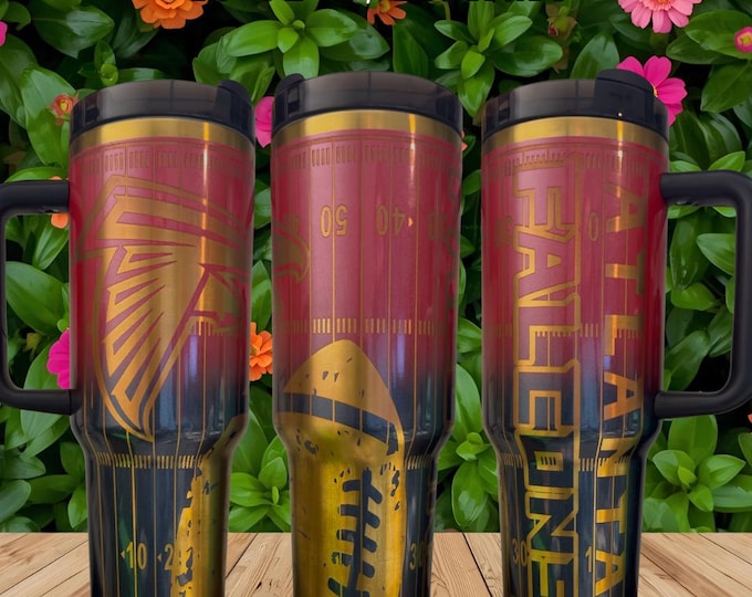 Custom Football Laser Engraved Stainless Steel Tumbler – Personalized Sports Drinkware Gift