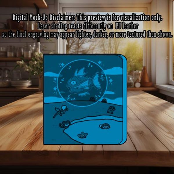 Bubble Magikarp Pokemon TCG Ringless Custom Engraved Binder | Choose Standard or Top Loader