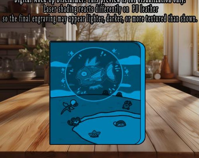 Bubble Magikarp Pokemon TCG Ringless Custom Engraved Binder | Choose Standard or Top Loader