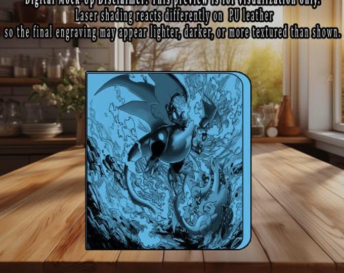 Mega Charizard x Pokemon TCG Ringless Custom Engraved Binder | Choose Standard or Top Loader