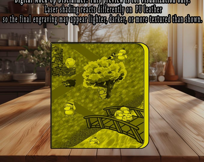Psyduck Multi Pokemon TCG Ringless Custom Engraved Binder | Choose Standard or Top Loader