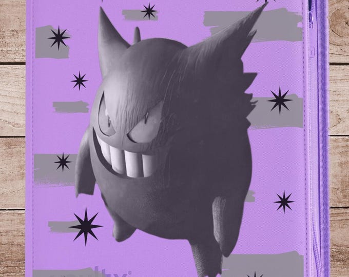 Gengar Fossil Pokemon TCG Ringless Custom Engraved Binder | Choose Standard or Top Loader