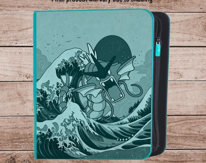 Gyarados Pokemon TCG Ringless Custom Engraved Binder | Choose Standard or Top Loader