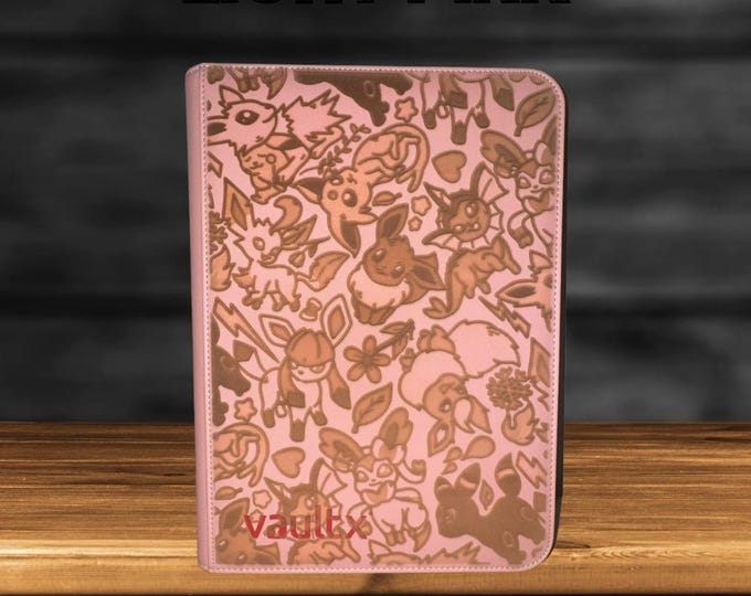 Eeveelution Full Pokemon TCG Ringless Custom Engraved Binder | Choose Standard or Top Loader