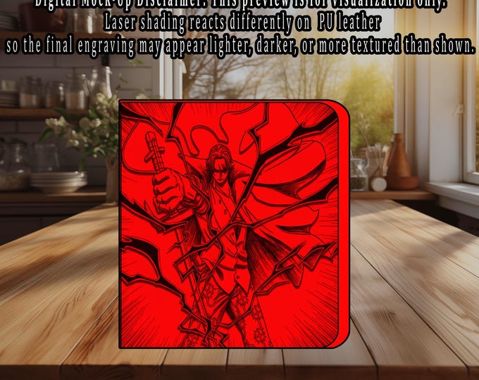 Shanks one piece | TCG Ringless Custom Engraved Binder | Choose Standard or Top Loader