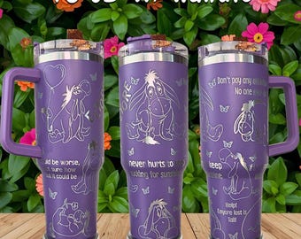 Eeyore Laser Engraved Tumbler