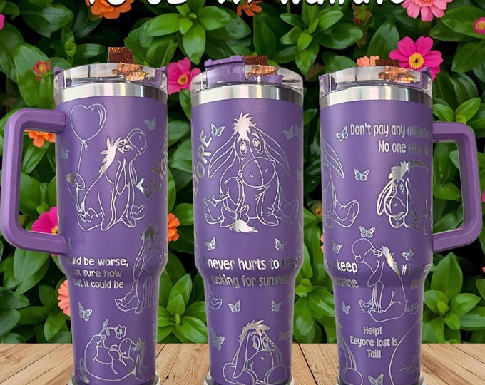 Eeyore Laser Engraved Tumbler